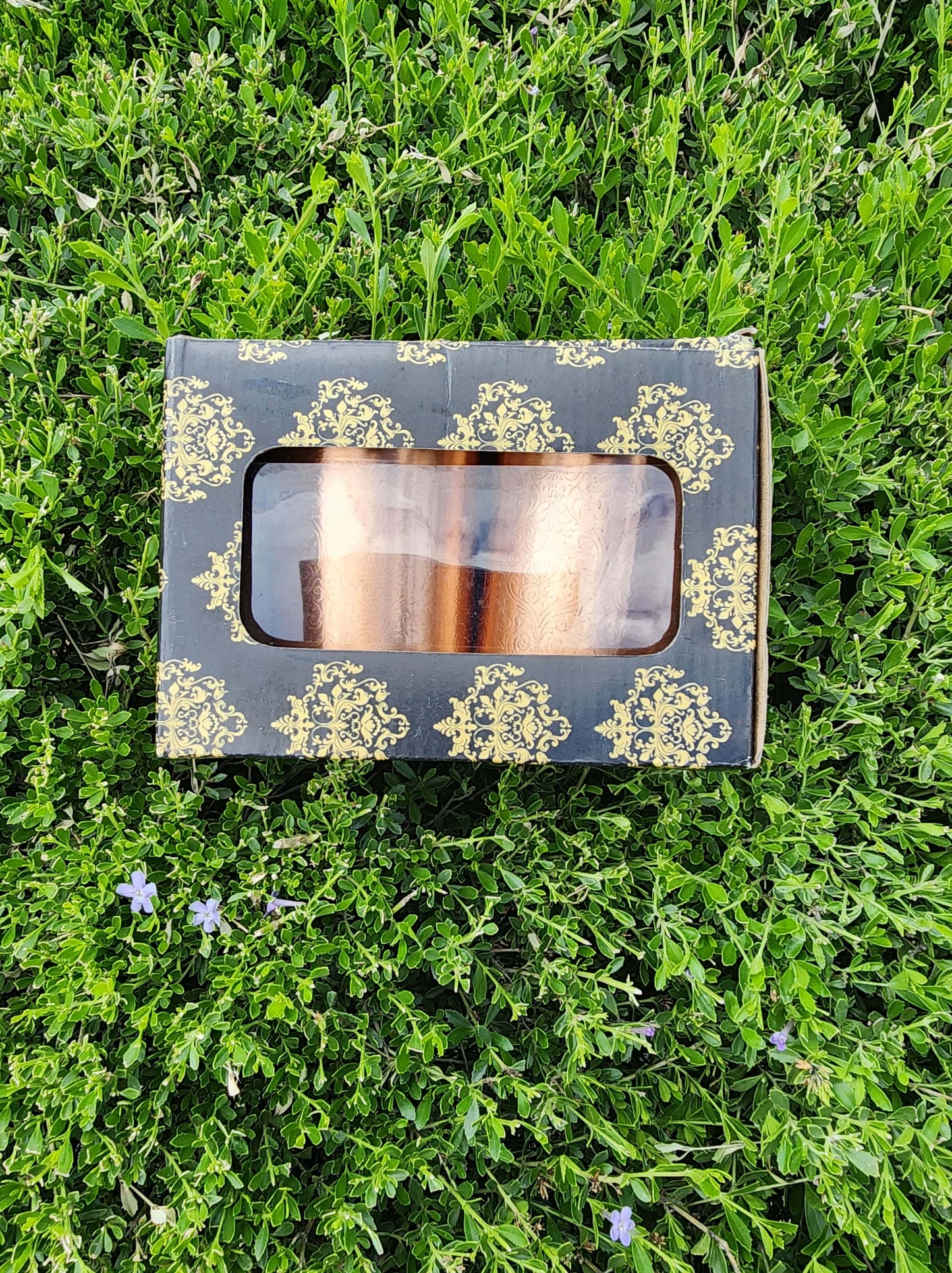 Set of 2 Embossed Copper Cups