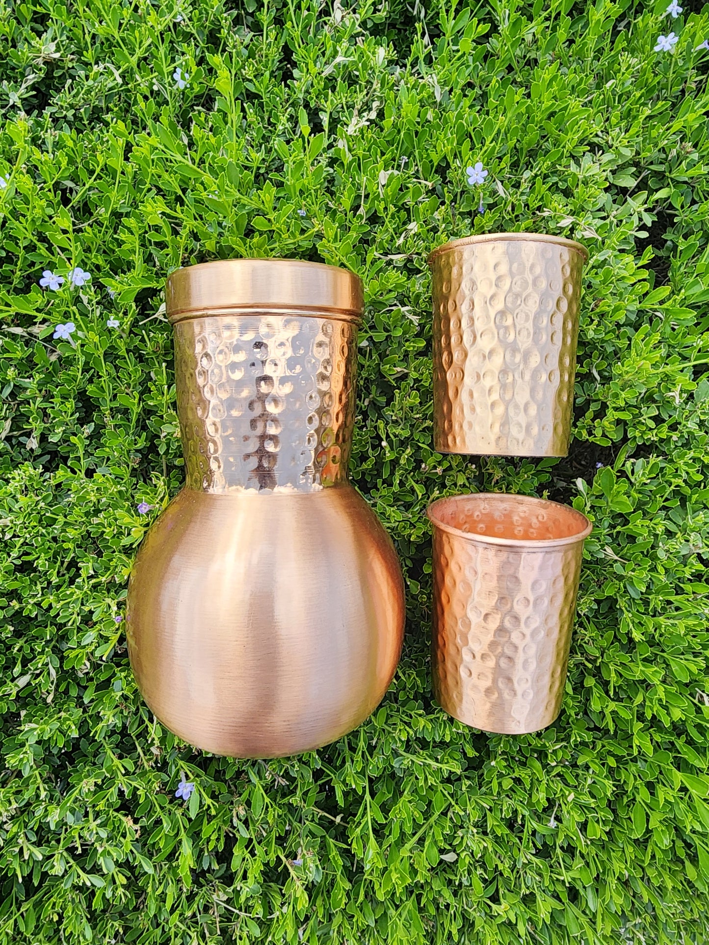 Copper Matka Jug and Cup Set