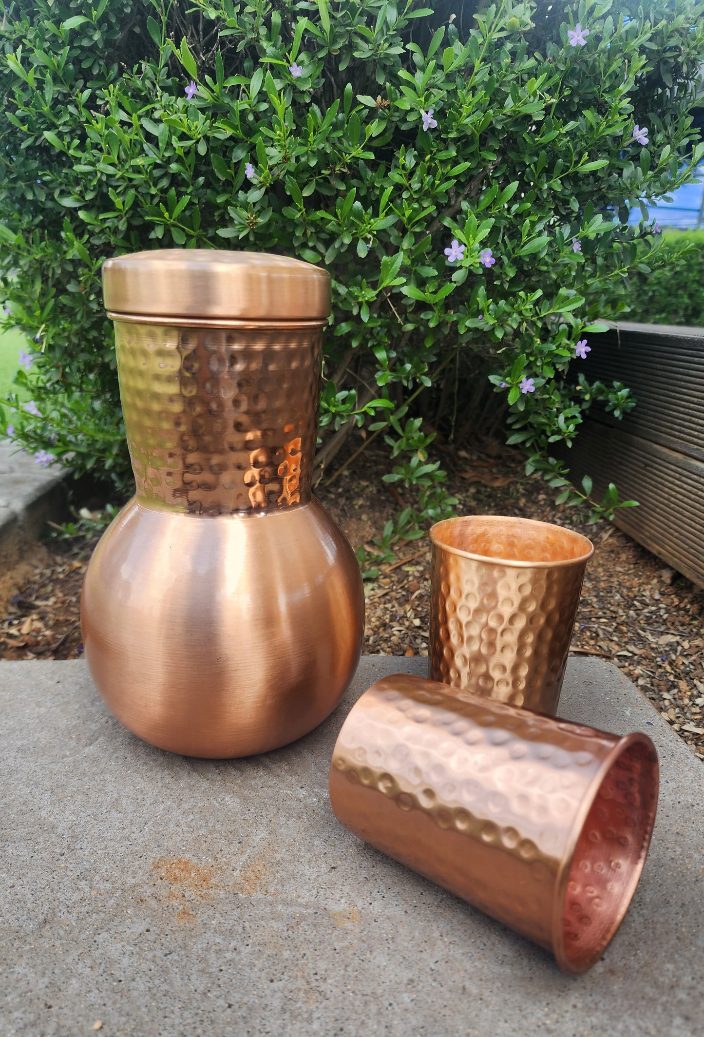Copper Matka Jug and Cup Set