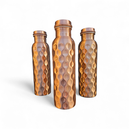 Factory Defect - Diamond Cut Copper Water Bottle (900 ml)