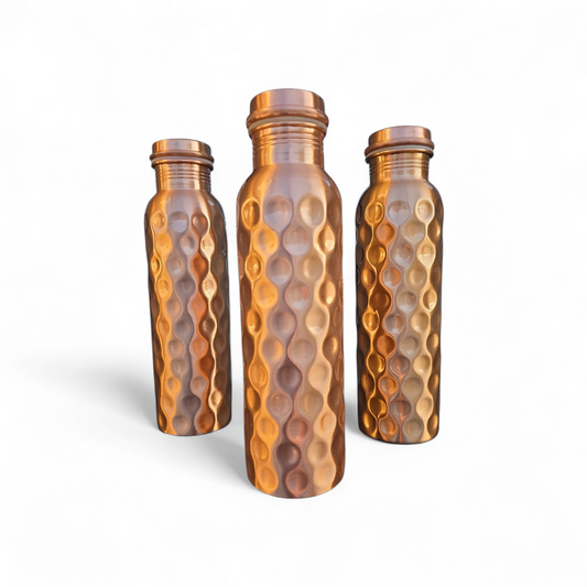 Factory Defect - Diamond Cut Copper Water Bottle (900 ml)