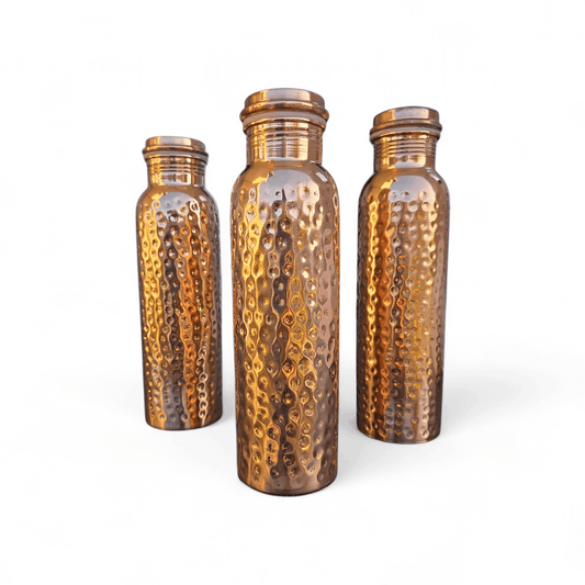 Factory Defect - Mirror Finish Dimple Copper Water Bottle (900 ml)