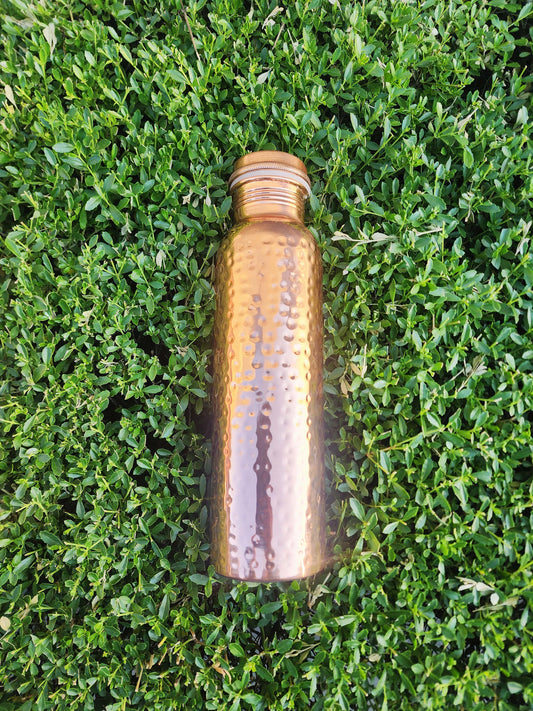 Mirror Finish Dimple Copper Water Bottle (900 ml)