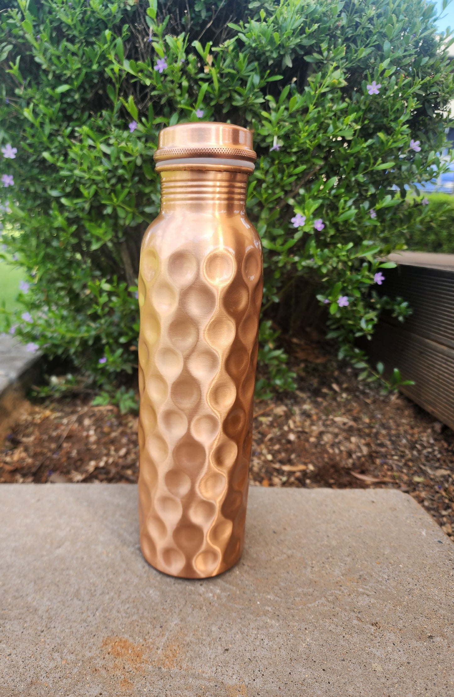 Diamond Cut Copper Water Bottle (900 ml)