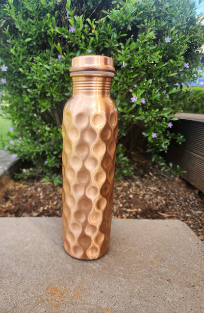 Diamond Cut Copper Water Bottle (900 ml)