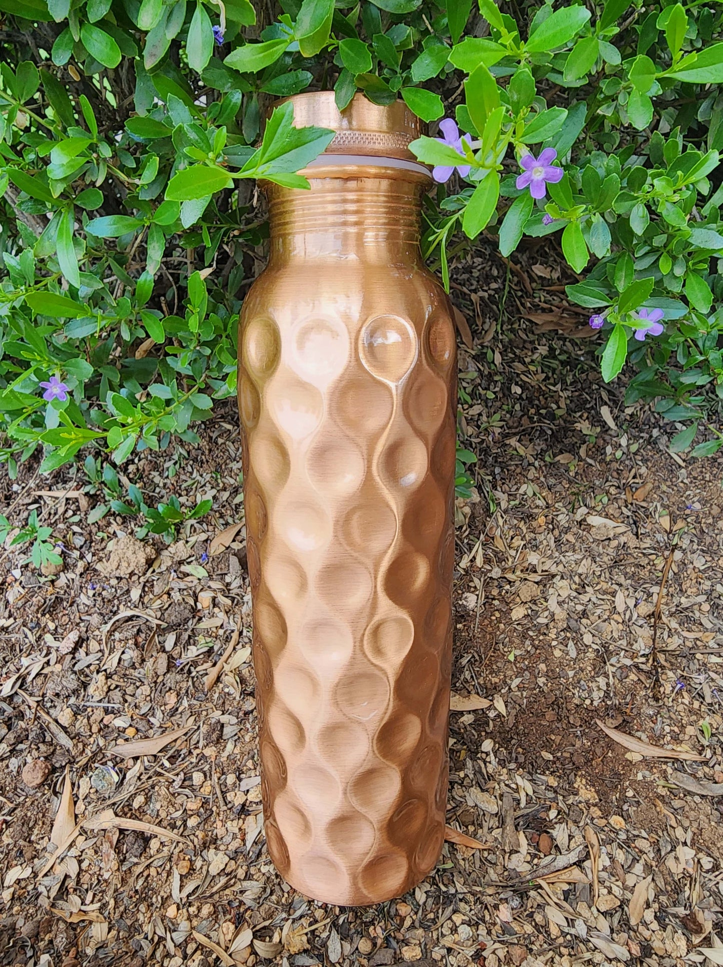 Diamond Cut Copper Water Bottle (900 ml)
