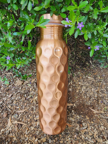 Diamond Cut Copper Water Bottle (900 ml)