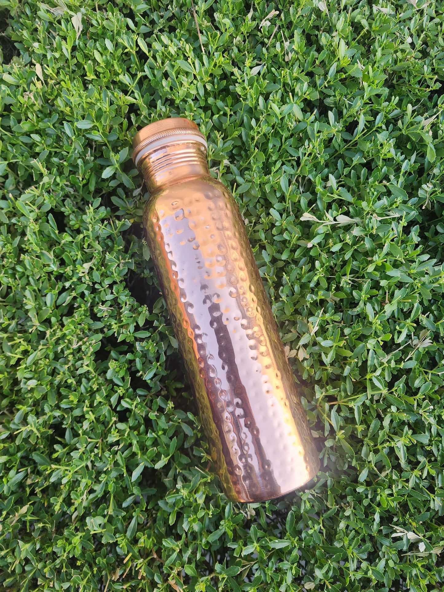 Mirror Finish Dimple Copper Water Bottle (900 ml)