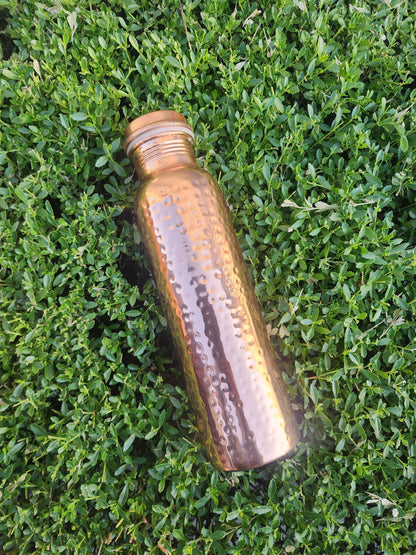 Mirror Finish Dimple Copper Water Bottle (900 ml)