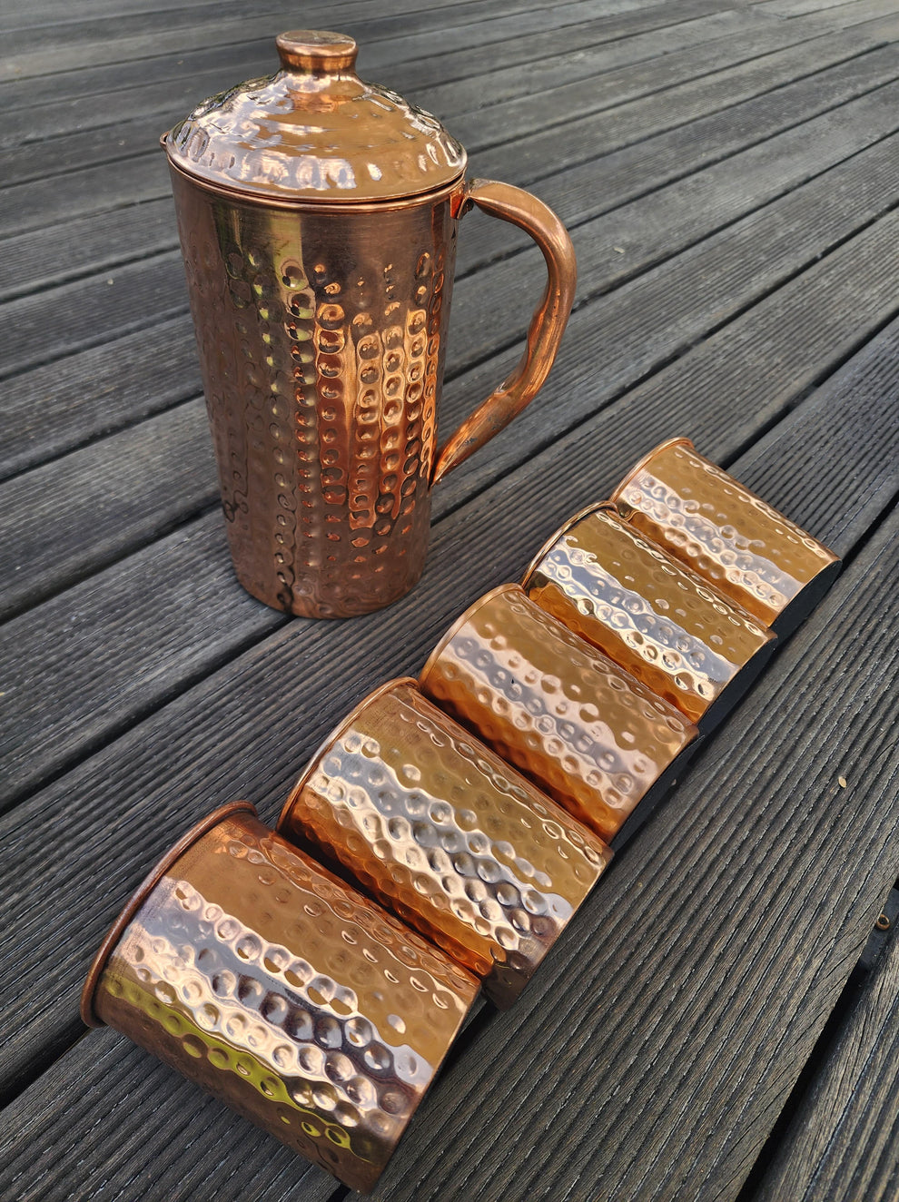 Dimple Copper Jug and Cup Set – Just Copper