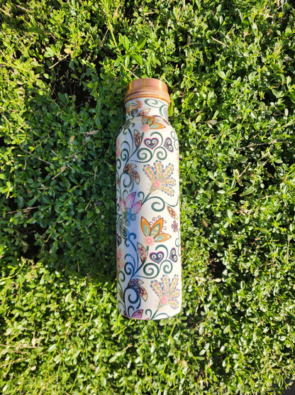 Floral Printed Copper Bottle (900 ml)