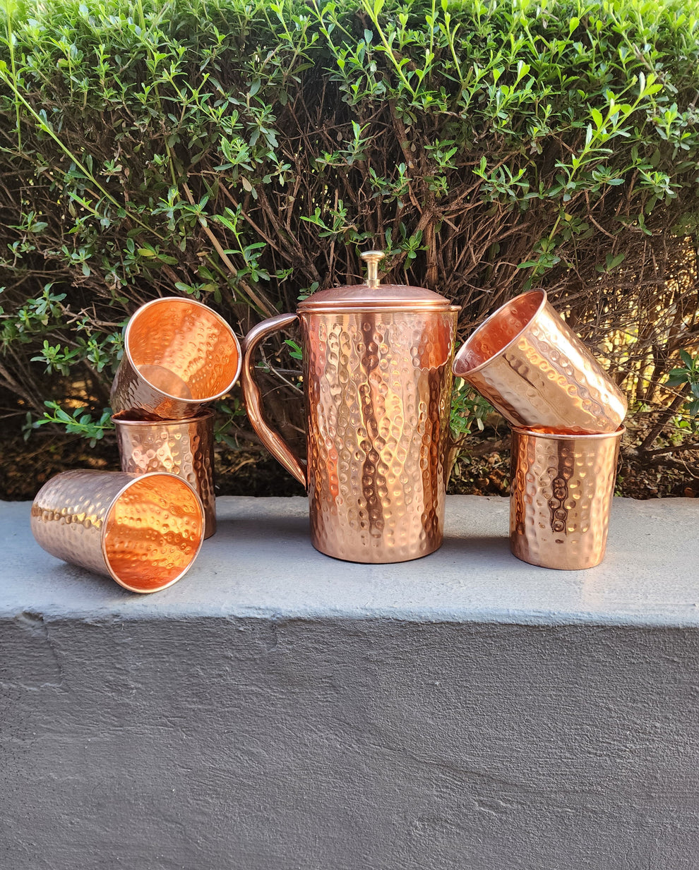 Dimple Copper Jug and Cup Set – Just Copper