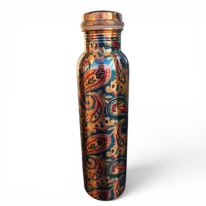 Factory Defect - Paisley Printed Copper Bottle (900 ml)