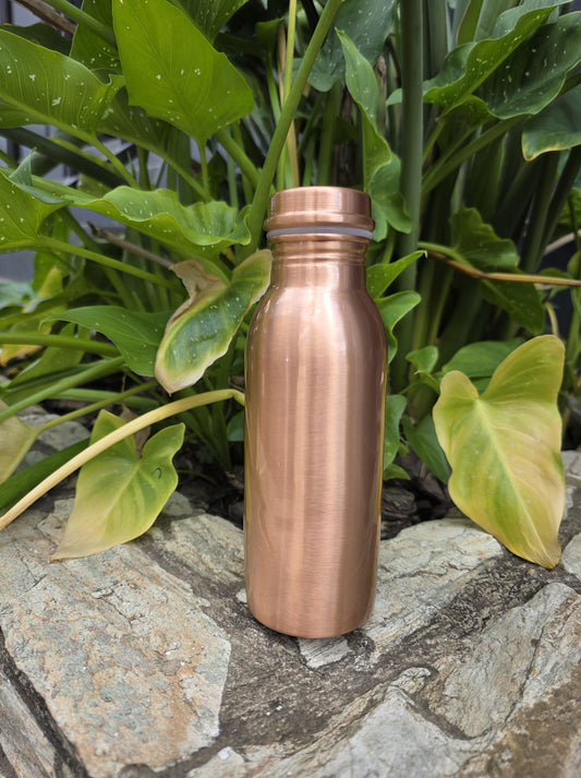 Small Smooth Copper Water Bottle (500 ml)