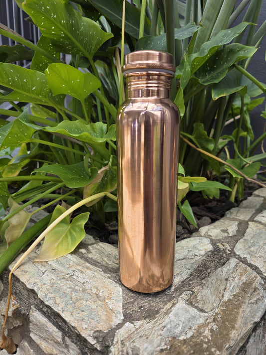 Plain Smooth Mirror Finish Copper Bottle (900 ml)
