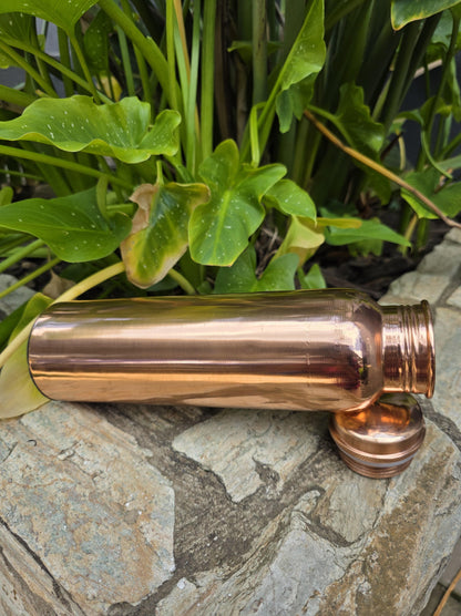 Plain Smooth Mirror Finish Copper Bottle (900 ml)