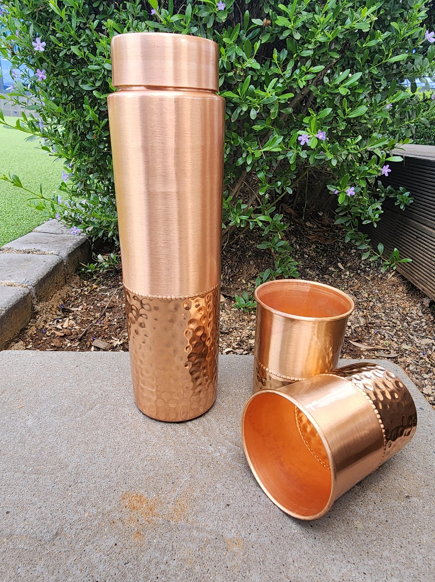 Two-Tone Copper Bottle and Cup Set